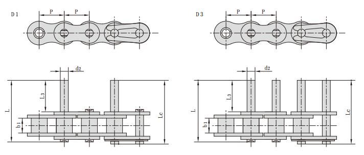 16A_1寸_16A加長(zhǎng)銷軸輸送鏈