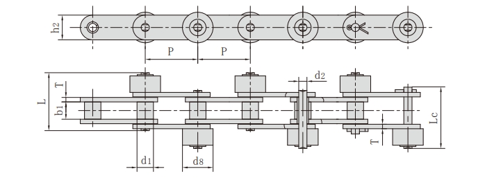 側<font color='red'><font color='red'>滾輪</font><font color='red'>鏈條</font></font>C2060-SR
